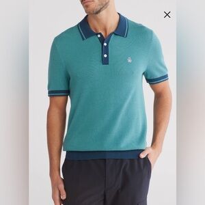 Original Penguin Size M Teal Honeycomb Textured Cotton Polo Shirt Top NEW!